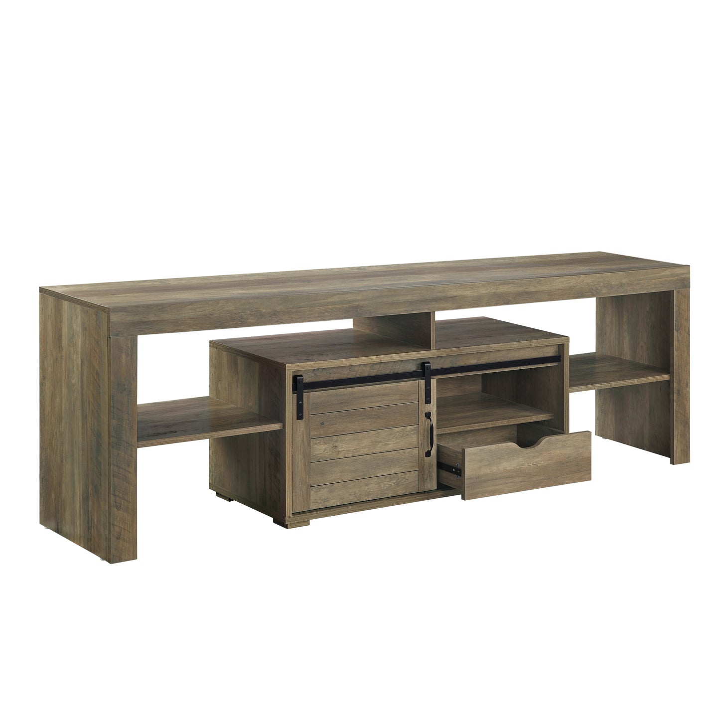 ACME Wasim TV Stand, Rustic Oak Finish