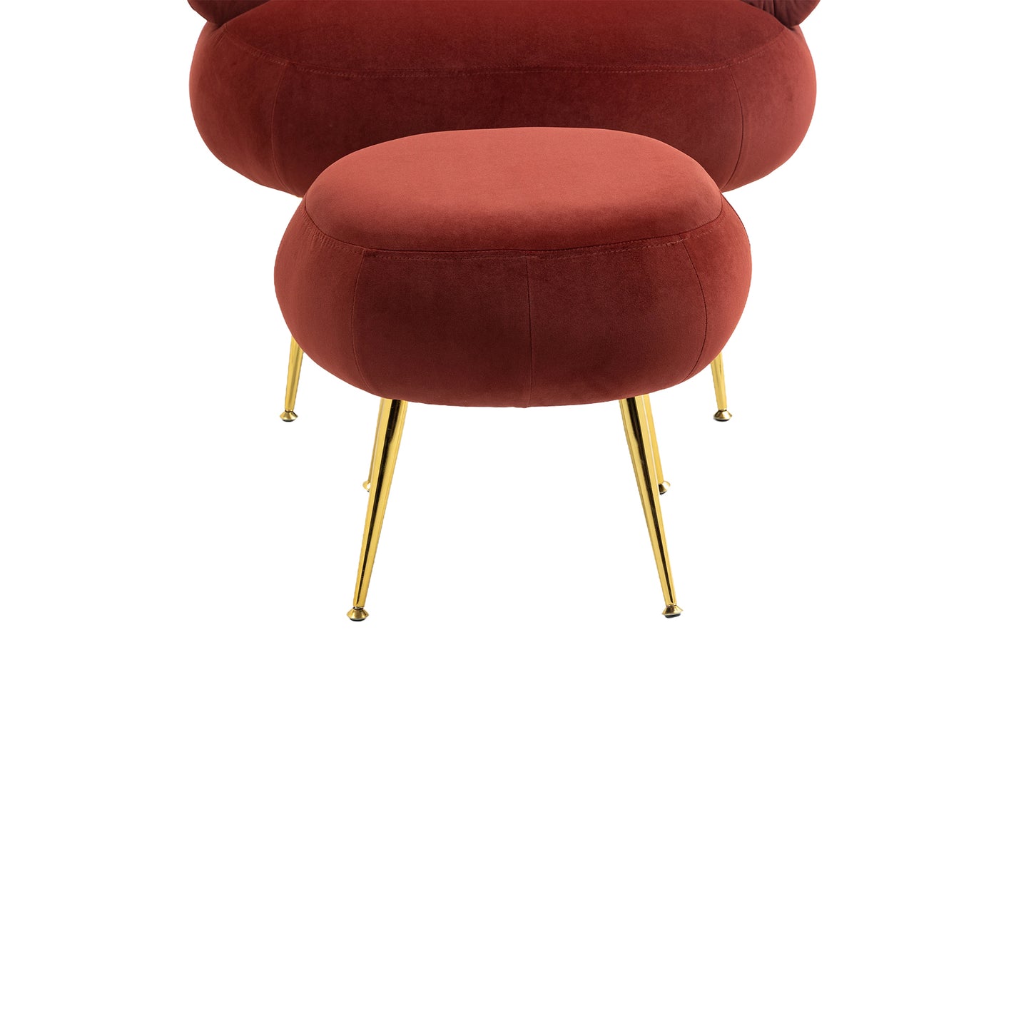 Velvet Accent Chair, Wine Red