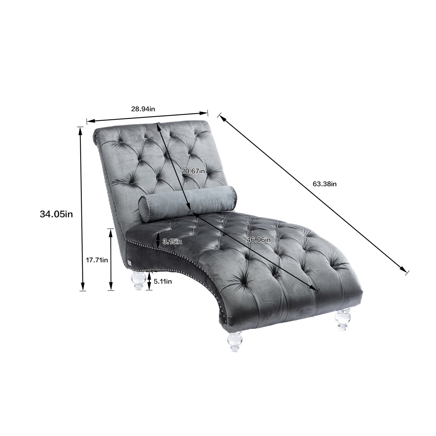 COOMORE   Leisure concubine sofa  with  acrylic  feet