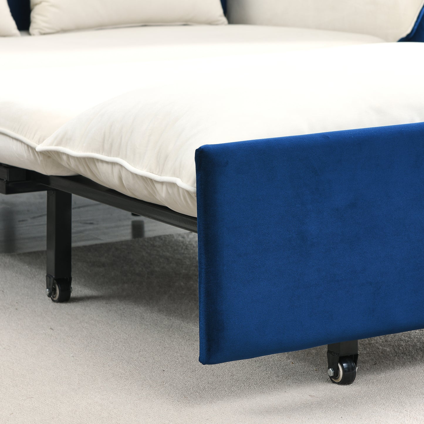 MH 57" Modern Convertible Sofa Bed with 2 Detachable Arm