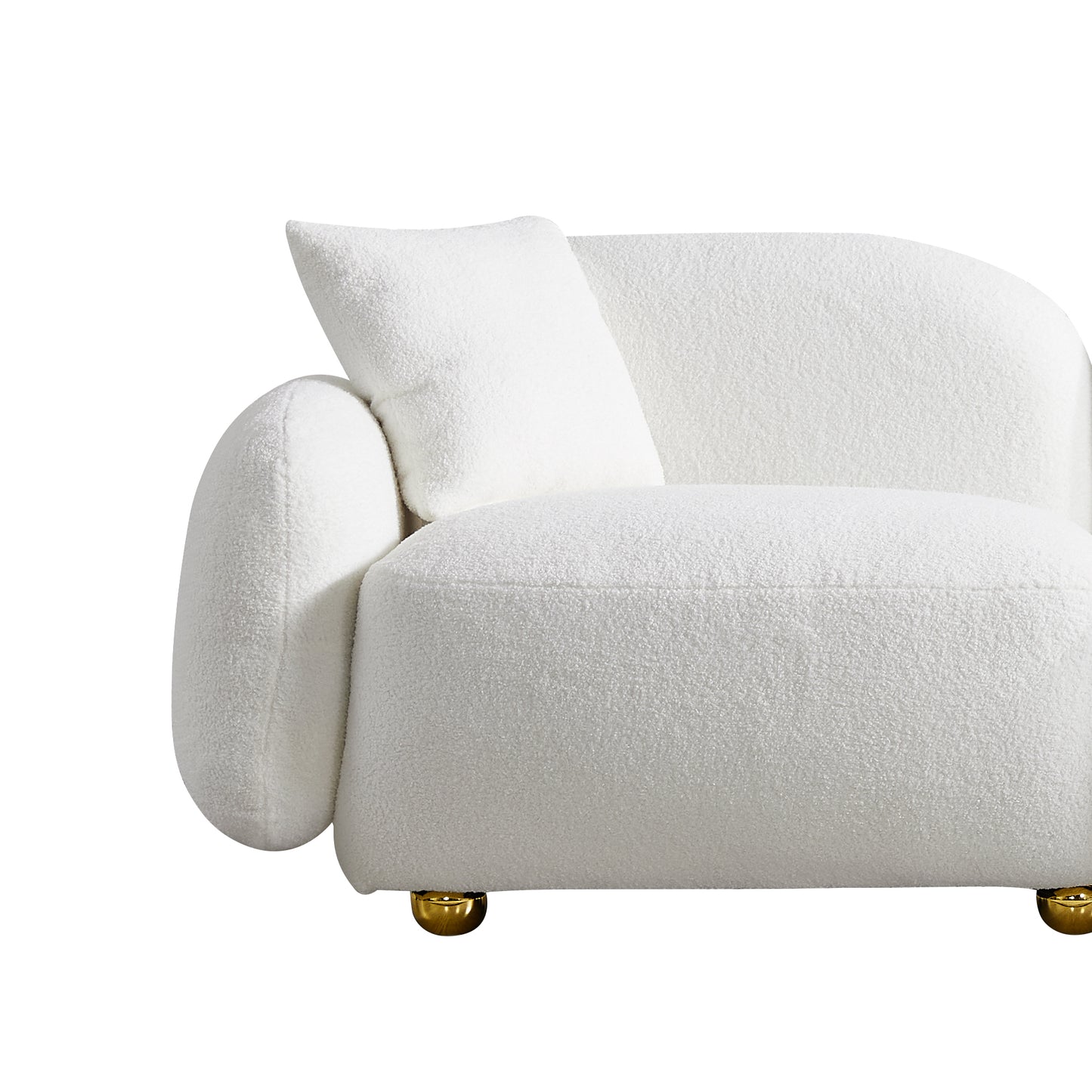 77.95" Cozy Teddy Fabric Sofa - Luxurious Plush Upholstered