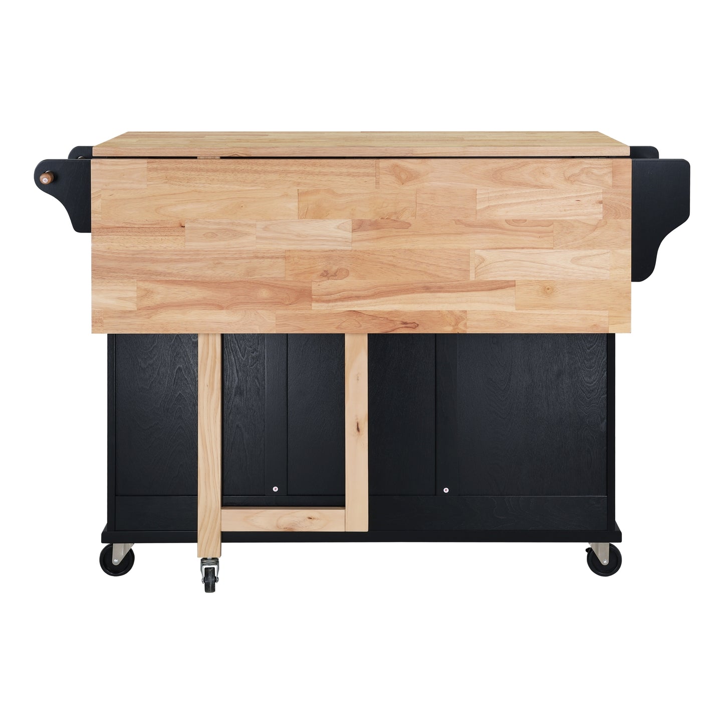 Cambridge Natural Wood Top Kitchen Island with Storage