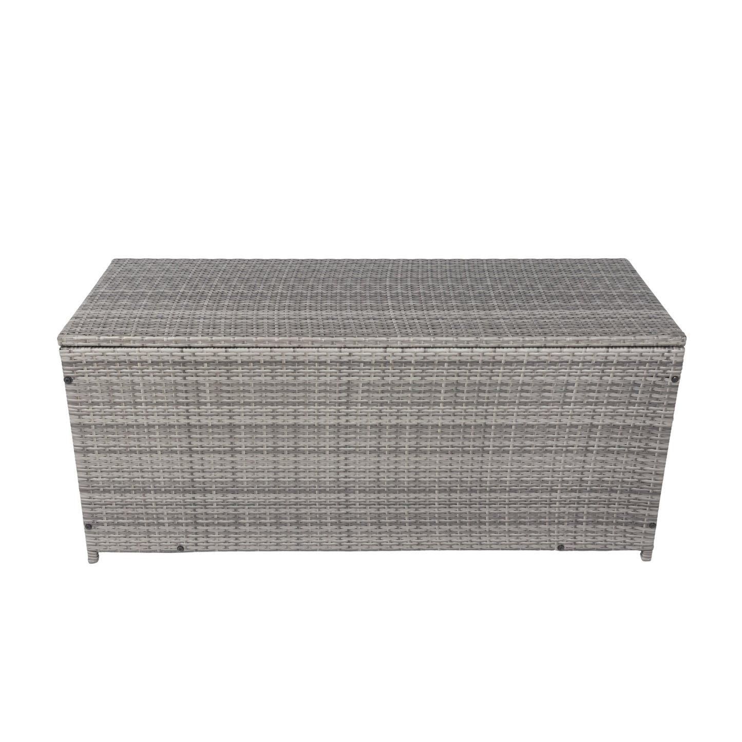 Outdoor Storage Box, 113 Gallon Wicker Patio Deck Boxes with Lid, Outdoor Cushion Storage Container Bin Chest for Kids Toys, Pillows, Towel Grey