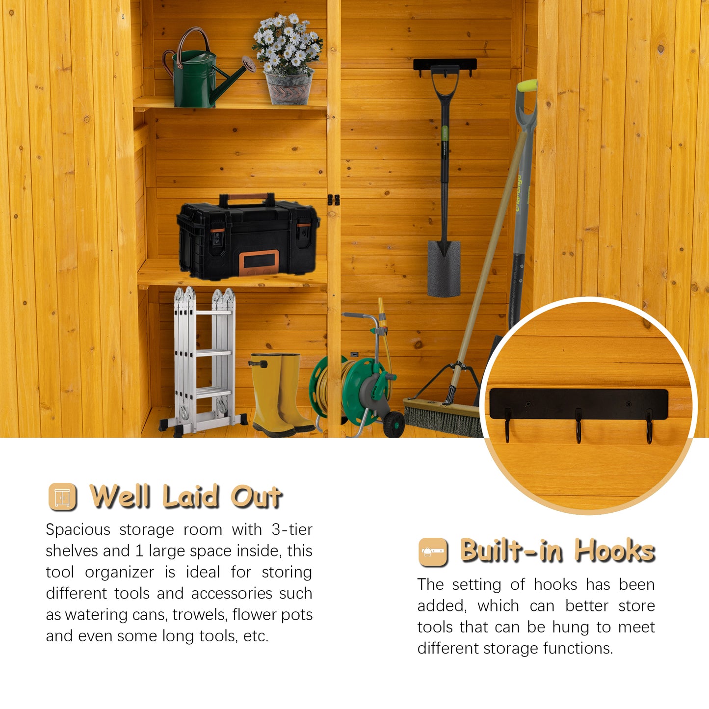 Outdoor Storage Shed with Lockable Door