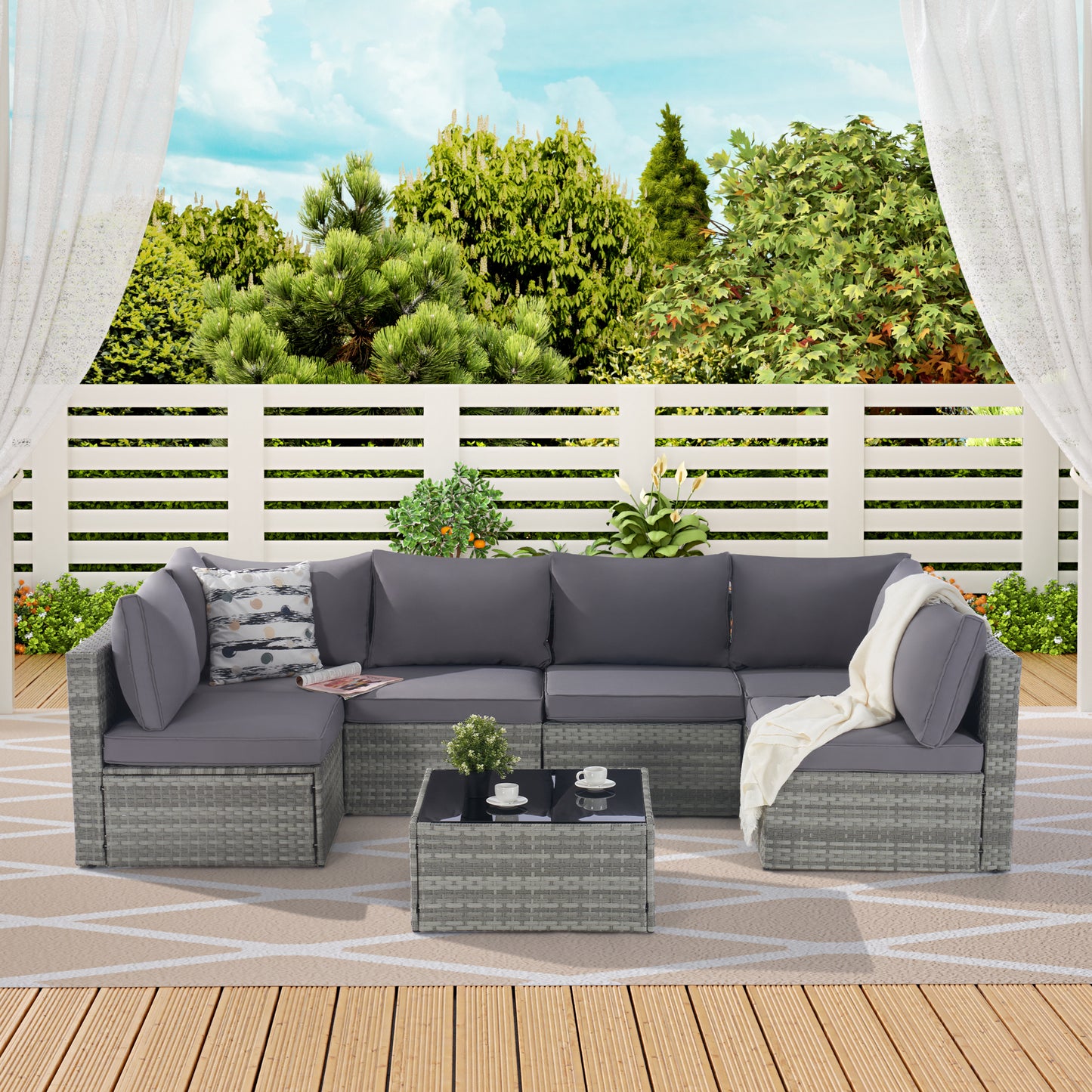 7-Piece Rattan Patio Furniture Set