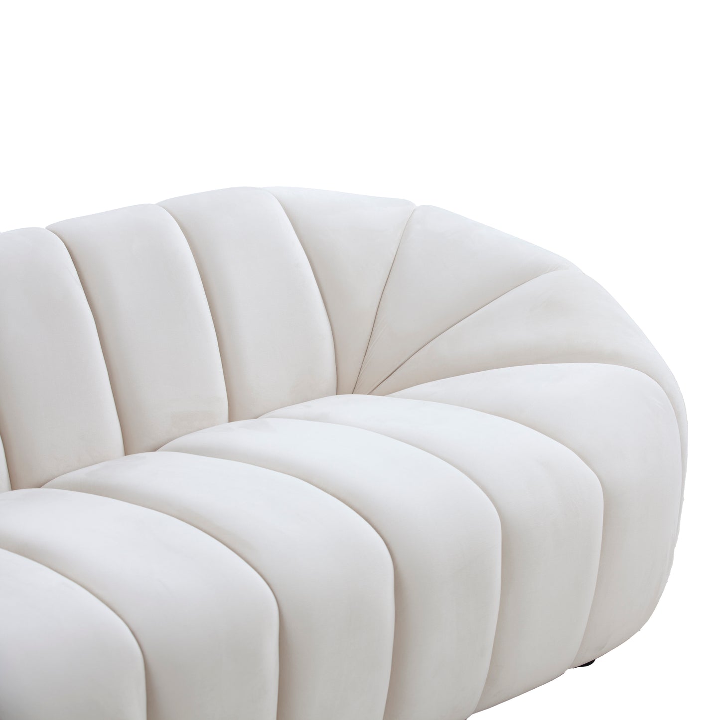 3 Seater Modern Sofa with Deep Channel Tufted Performance Velvet Sofa for Living Room