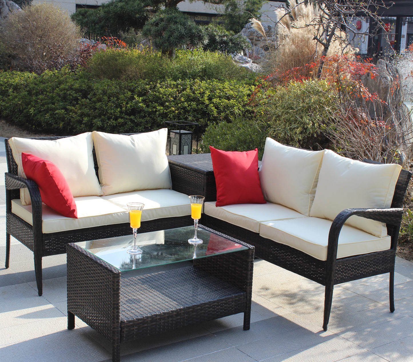 4pcs Rattan Patio Furniture Set