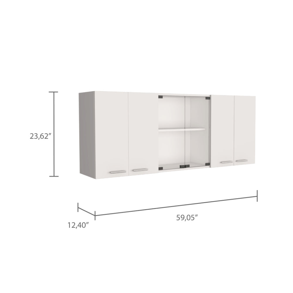 Briargate 2-Piece Kitchen Set, Kitchen Island and Wall Cabinet , White and Light Oak