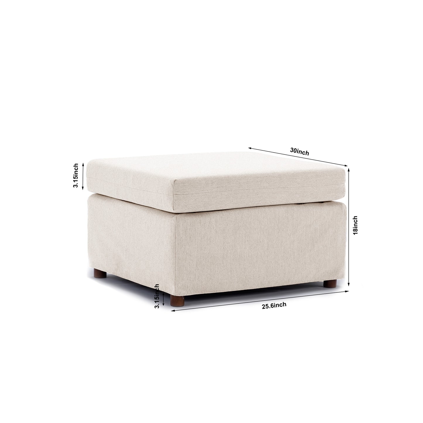 3 Seater Module Sectional Sofa Couch With 1 Ottoma Seat Cushion