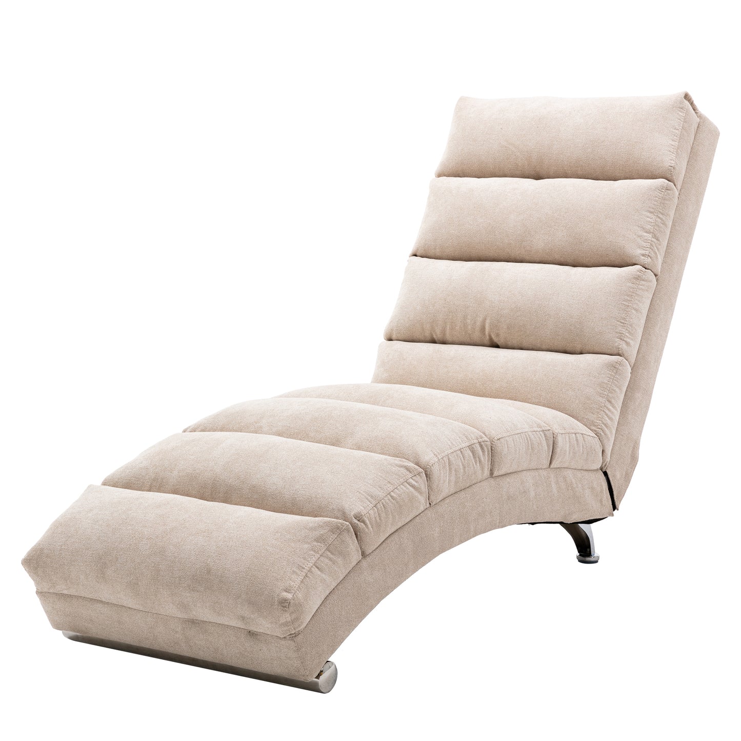 Linen Chaise Lounge Indoor Chair, beige