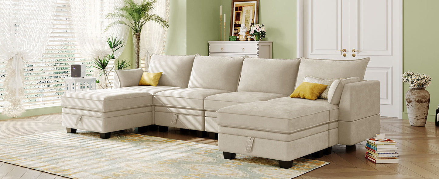 Modern Large U-Shape Modular Sectional Sofa