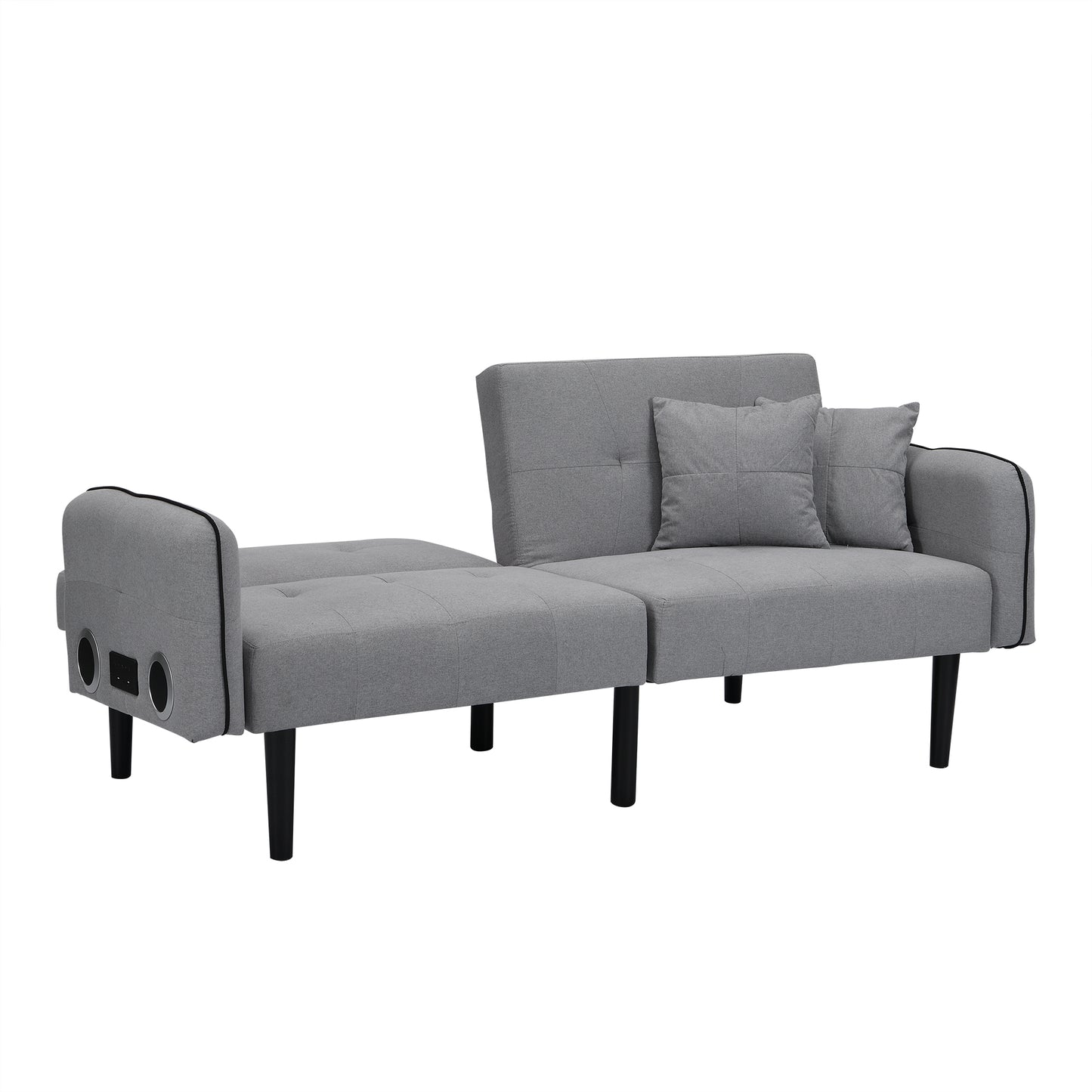 Folding Ottoman Sofa Bed with stereo (Gray)