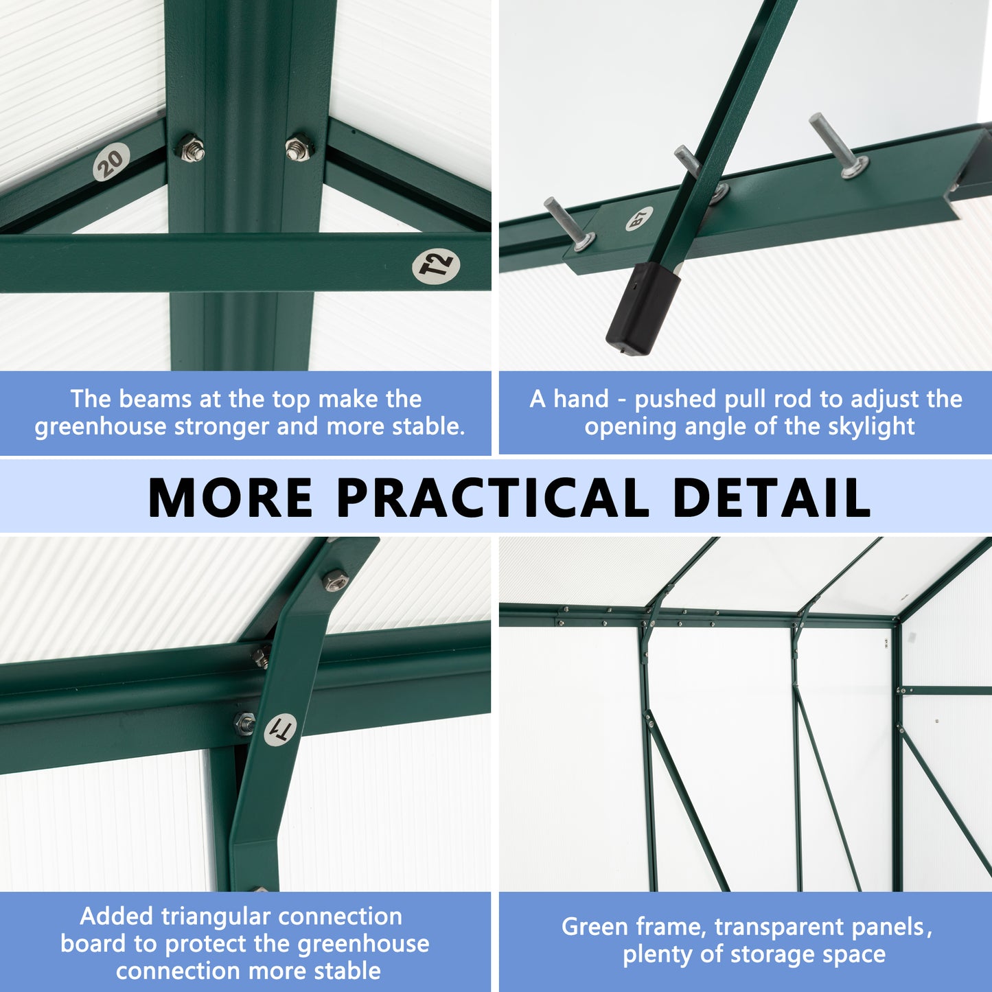 Polycarbonate Greenhouse Raised Base and Anchor Aluminum Heavy Duty