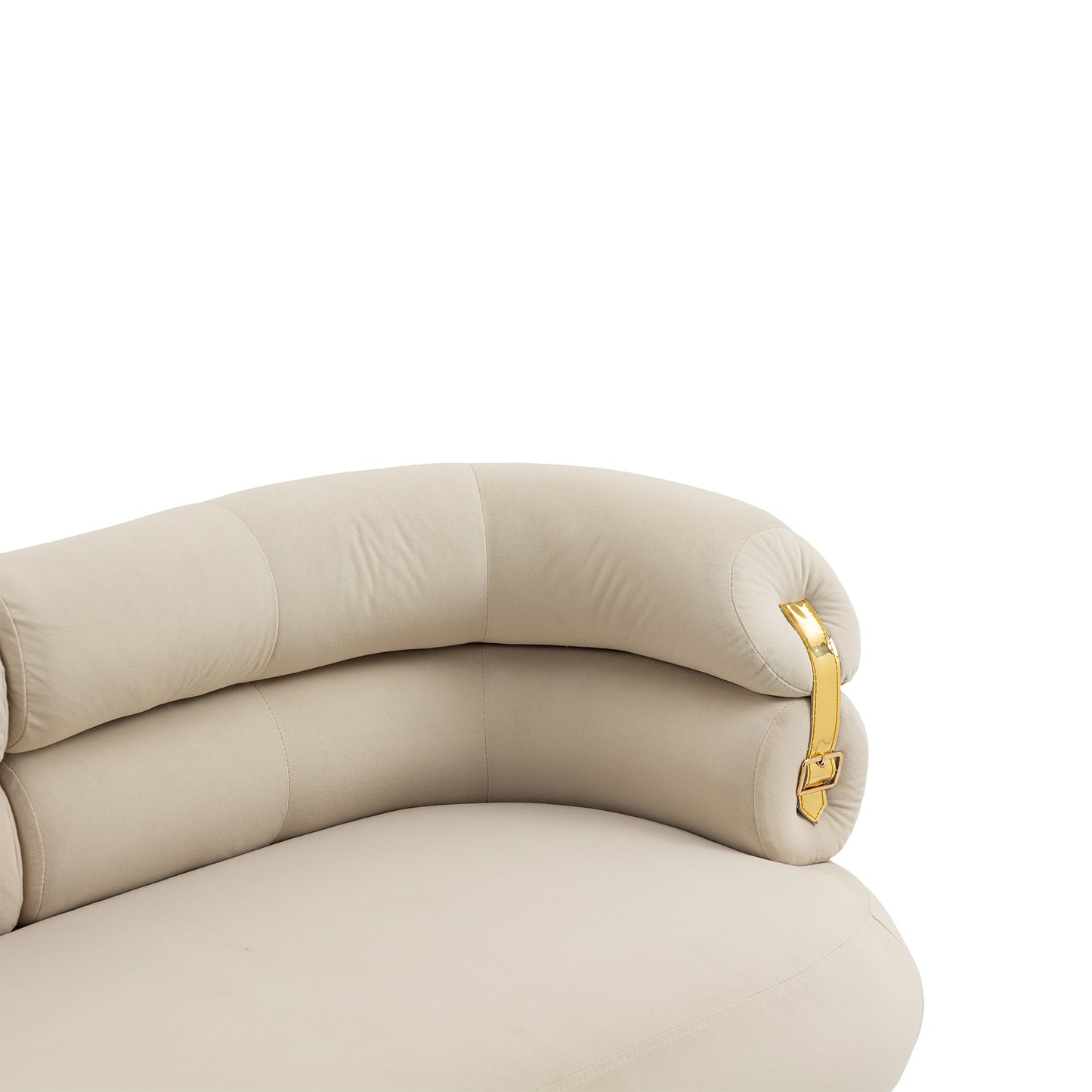 Accent Chair with Golden feet, beige