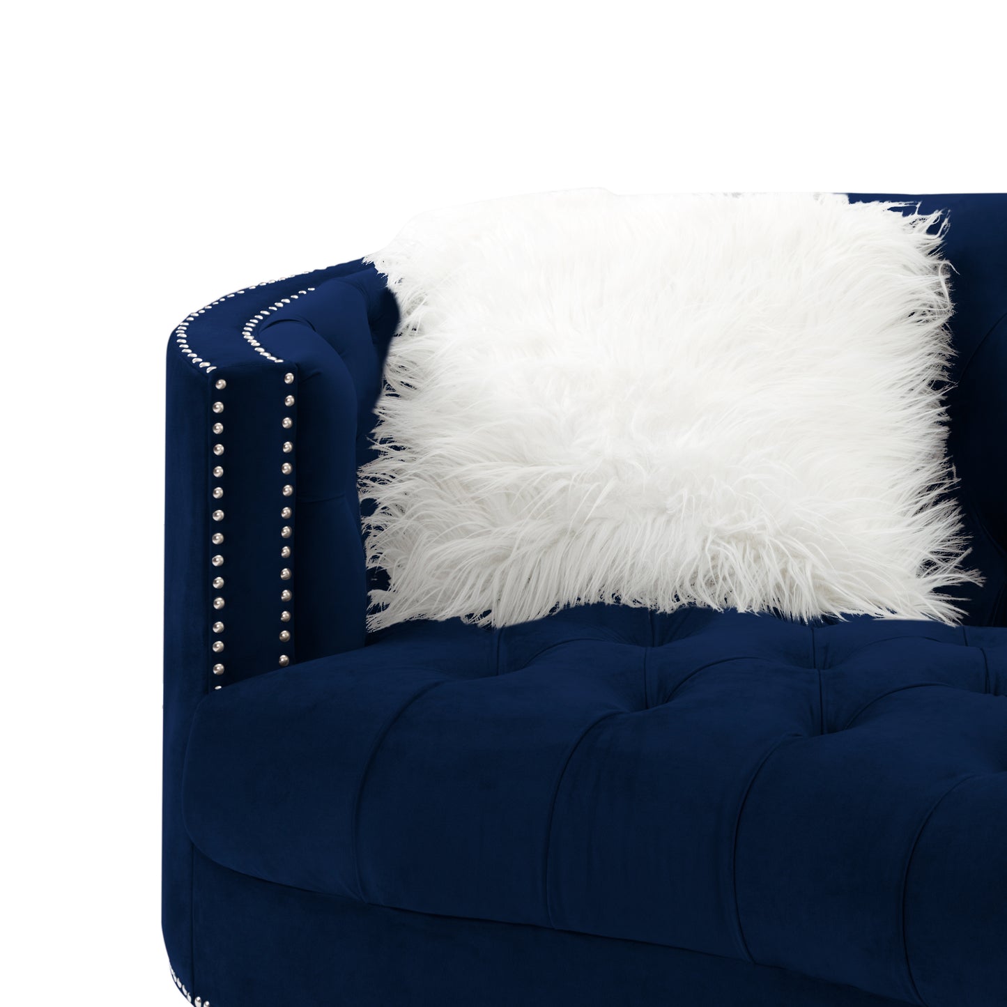 Living Room Sofa Navy Blue Velvet