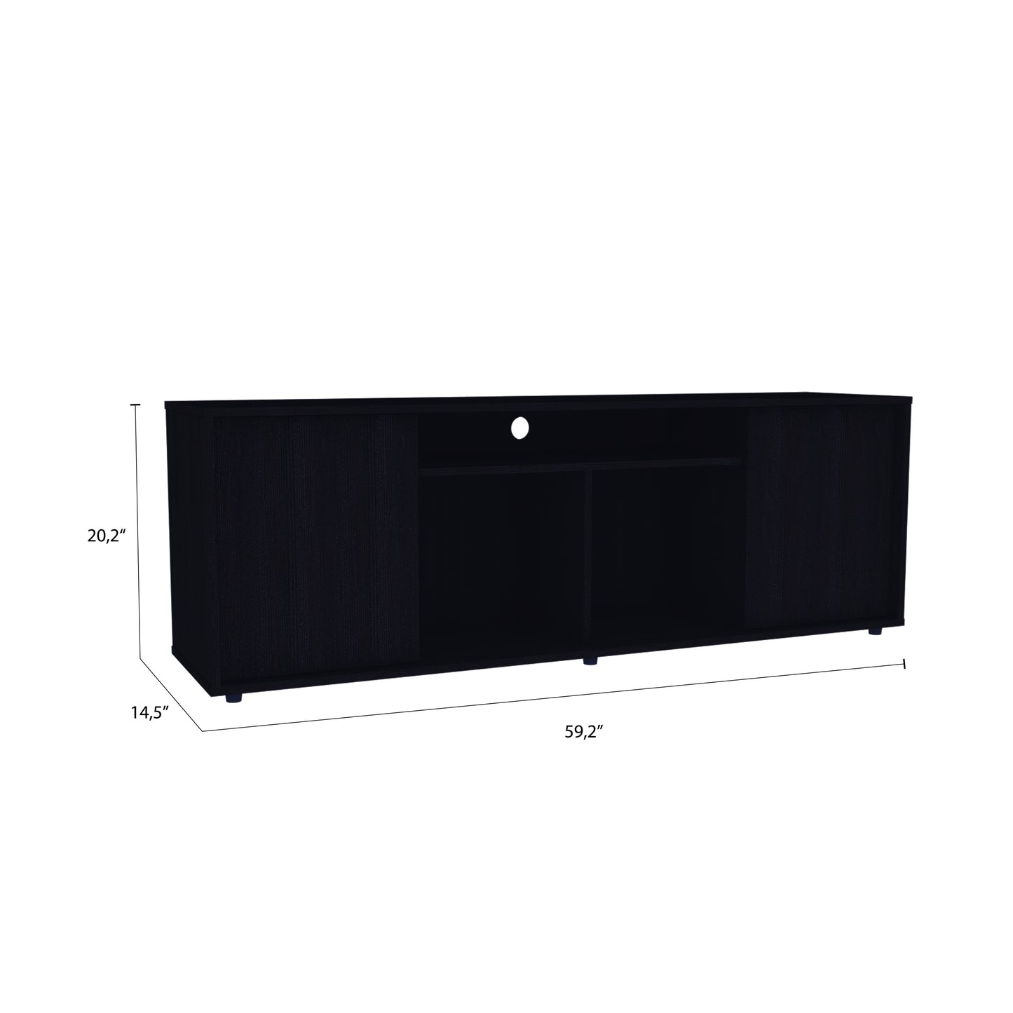 Falmouth Rectangle 3-Shelf TV Stand Black Wengue