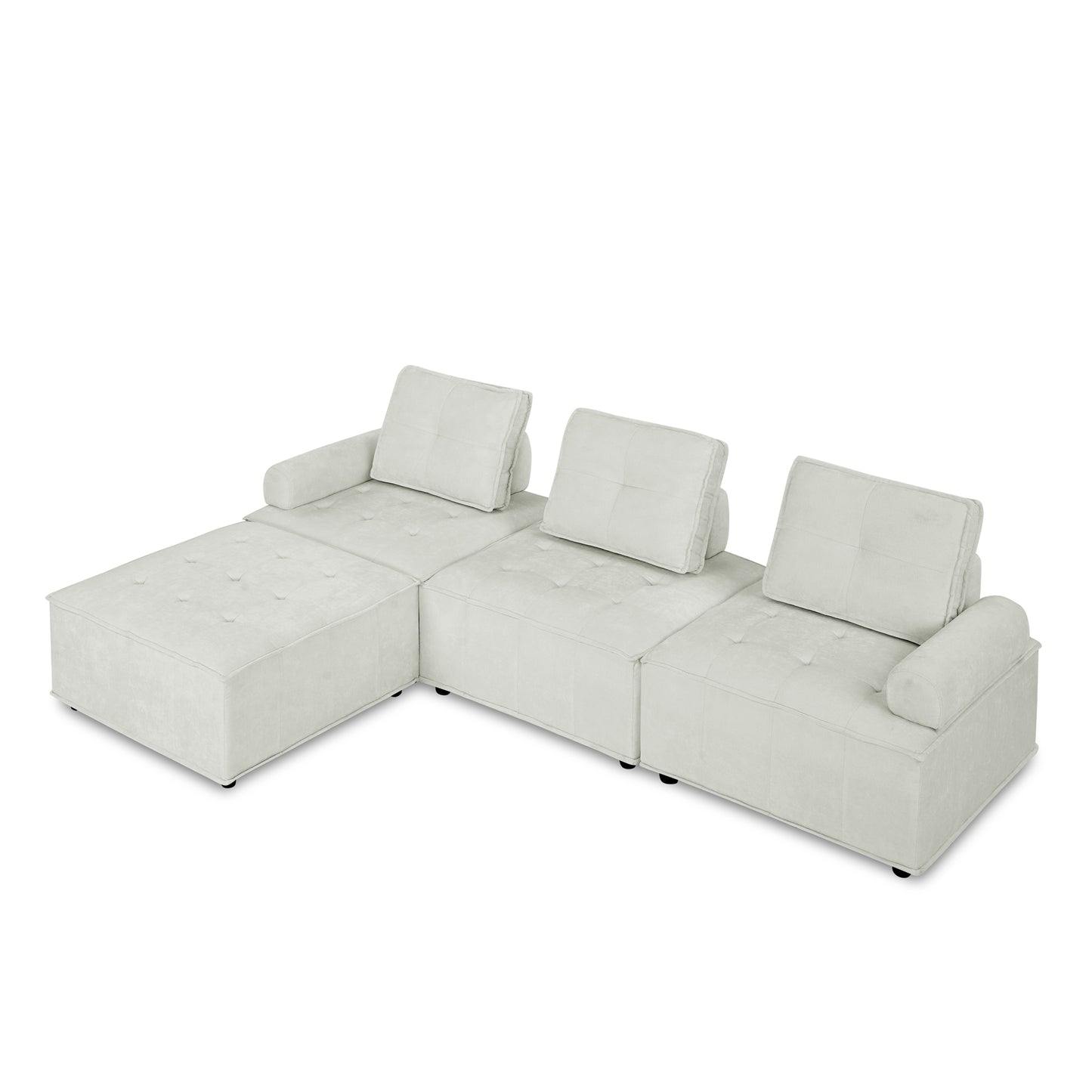 L-Shape Modular Sectional Sofa, DIY Combination, Chenille