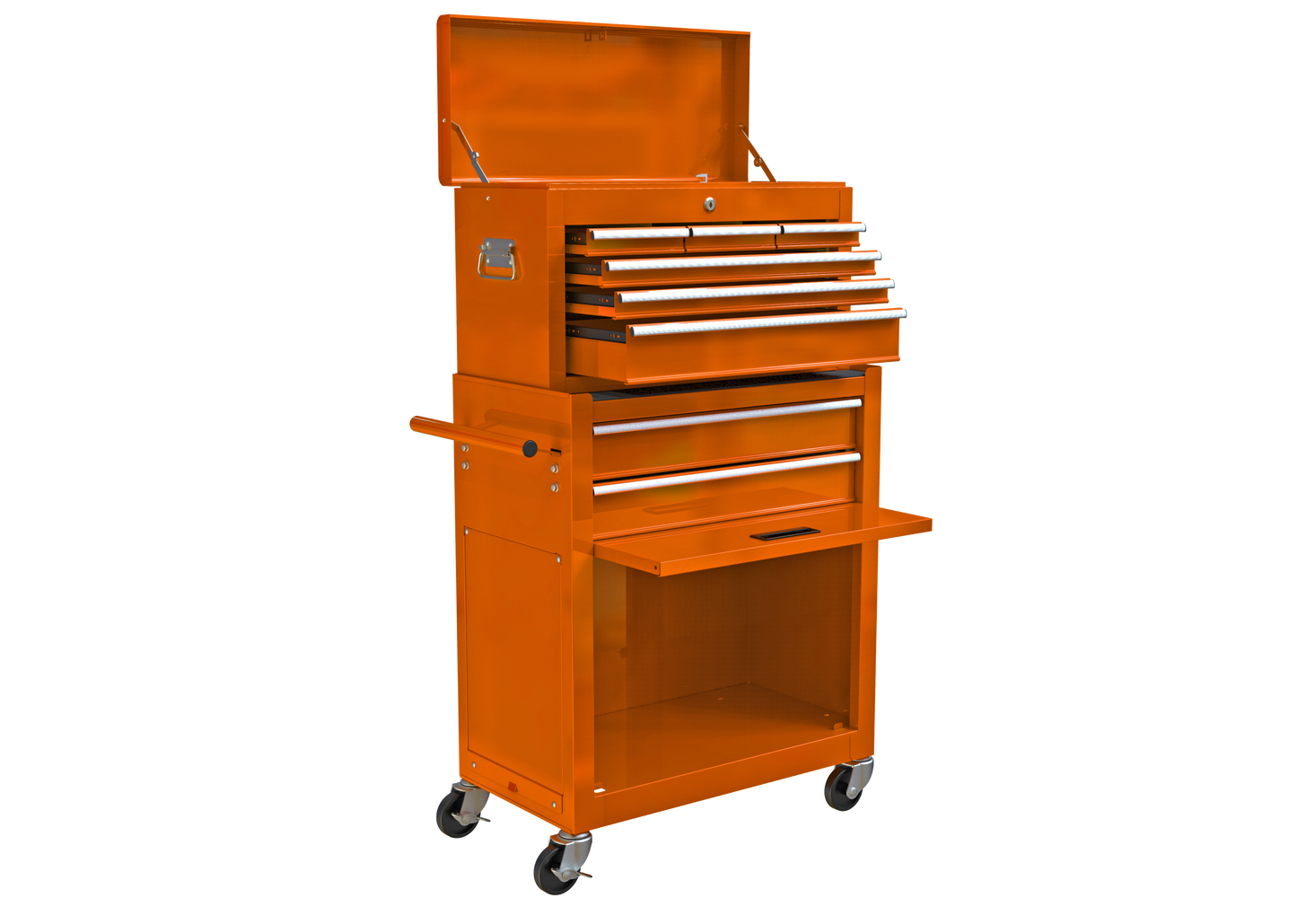 High Capacity Rolling Tool Chest with Wheels and Drawers, 8-Drawer Tool Storage Cabinet--ORANGE