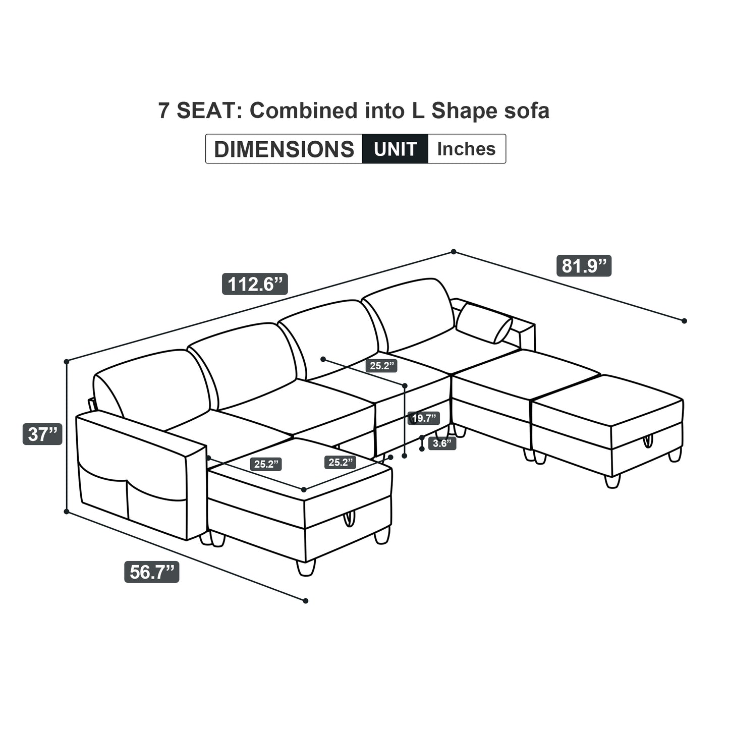 Sectional Modular Sofa - Full