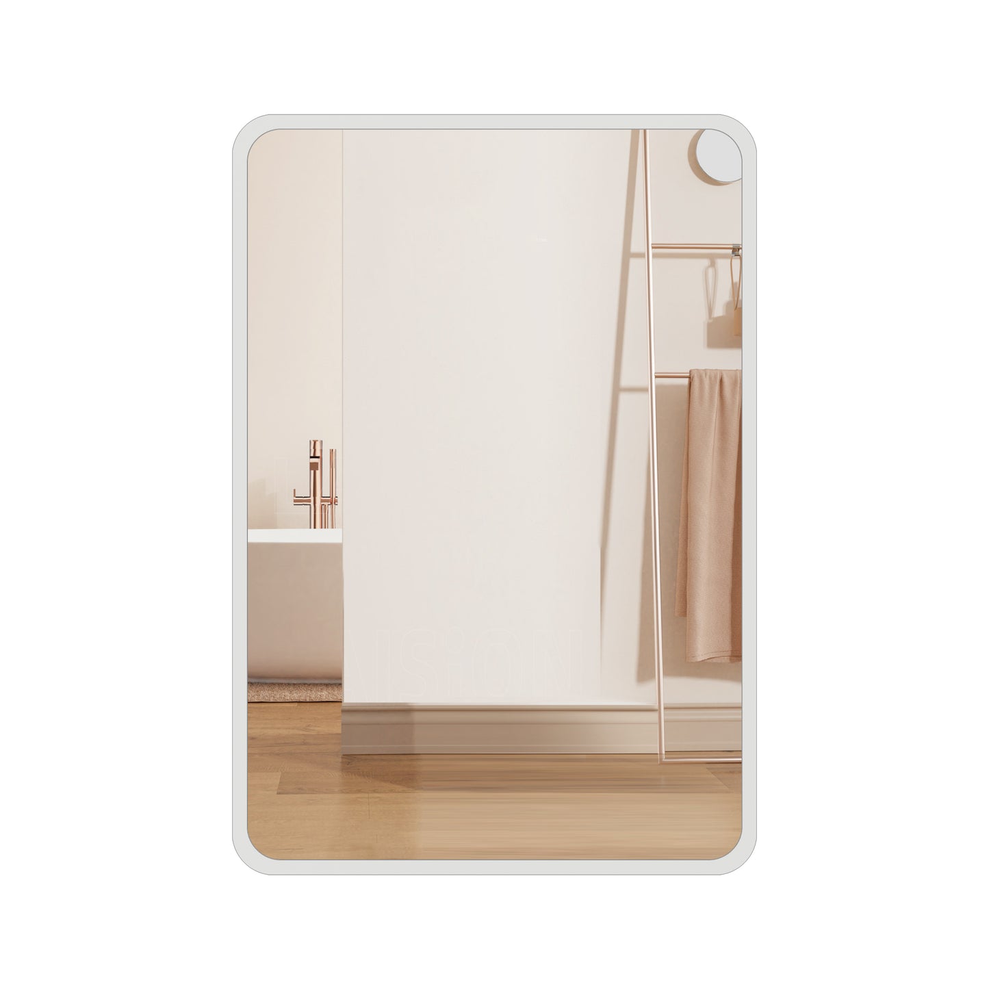 24x32 inch White Metal Framed Wall mount or Recessed Bathroom Medicine Cabinet with Mirror