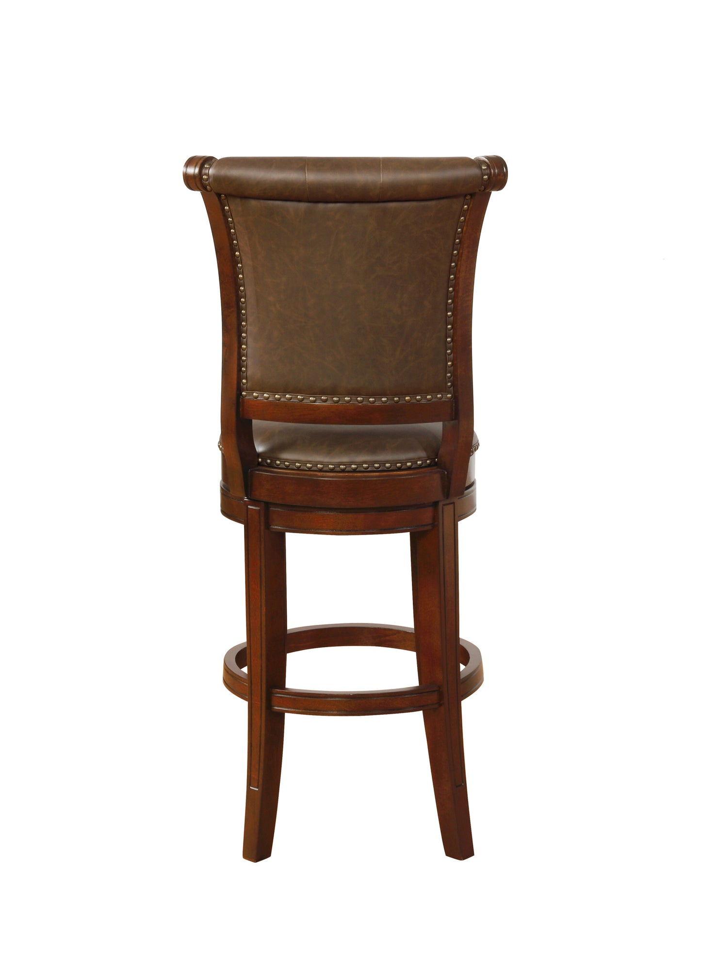 2PC Traditional Upholstered Swivel Bar Stool for Kitchen Dining - Brown