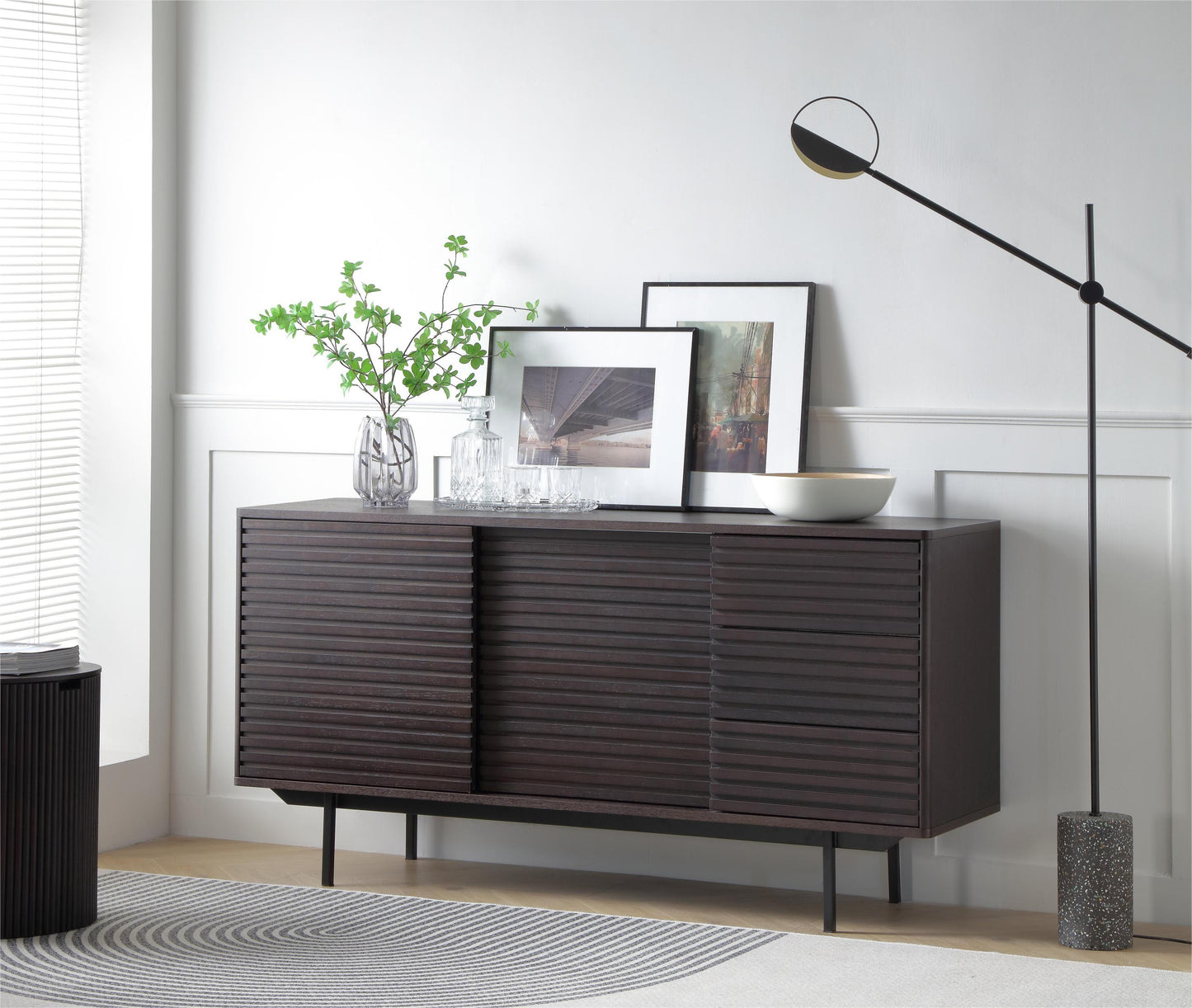 COMBO mid century Sideboard Buffet Table or TV Stand with storage for living room Kitchen