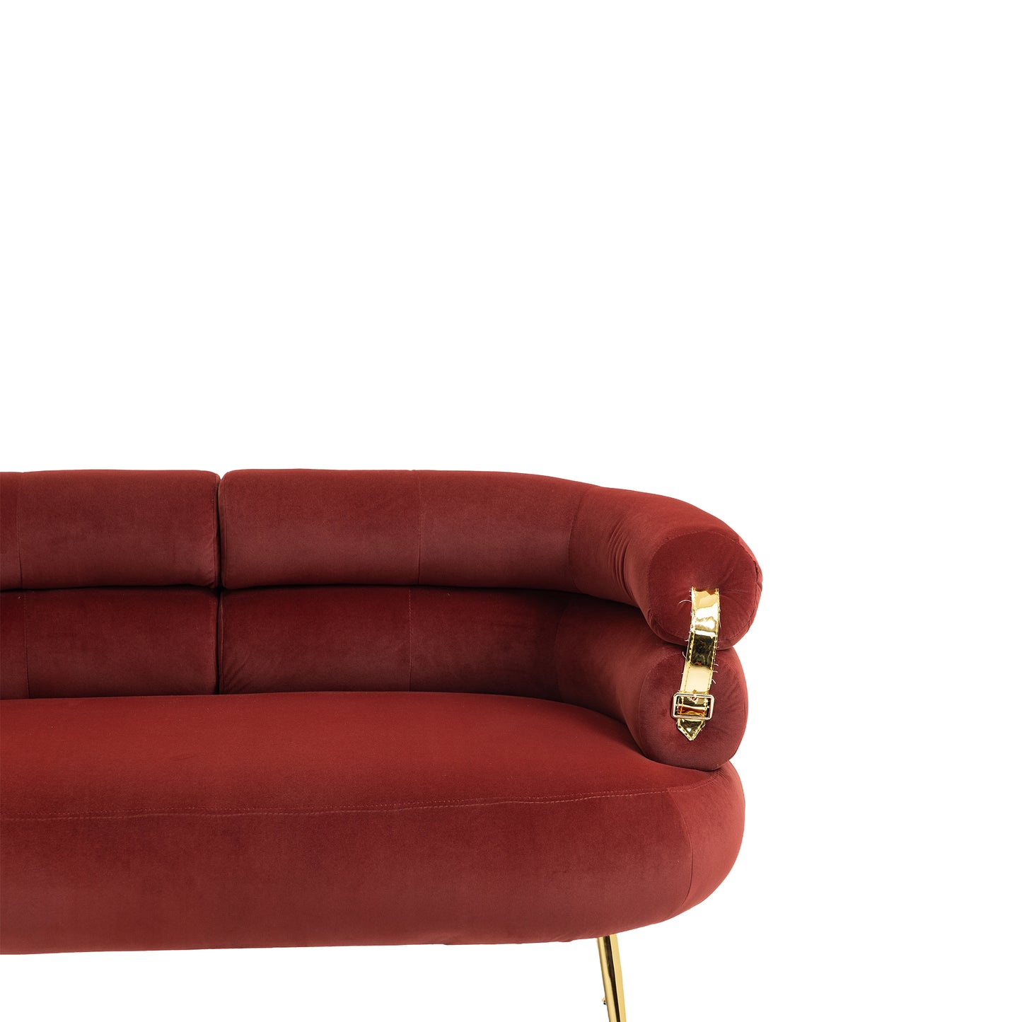 Accent Chair with Golden feet, red