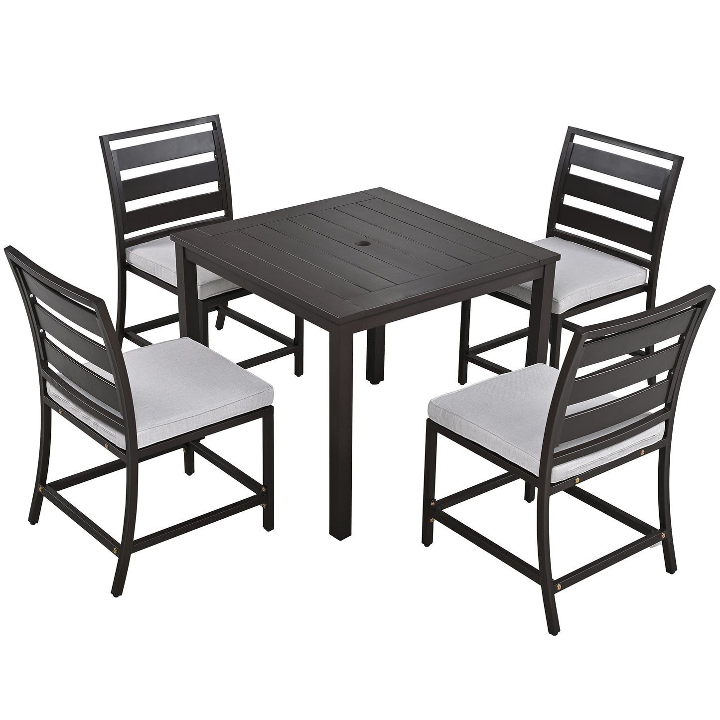 Ustyle Outdoor four-person dining table and chairs are suitable for courtyards, balconies, lawns