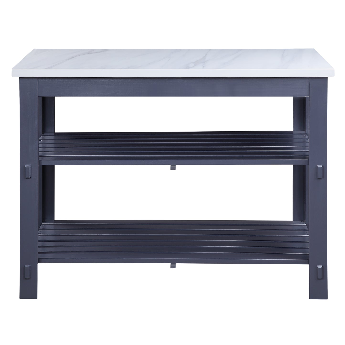 ACME Enapay Kitchen Island in Marble Top Top & Gray Finish