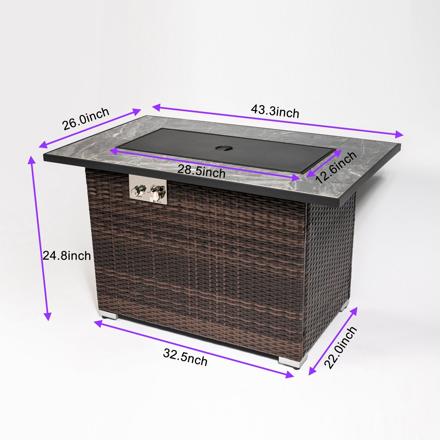 44-Inch Outdoor Fire Pit Table