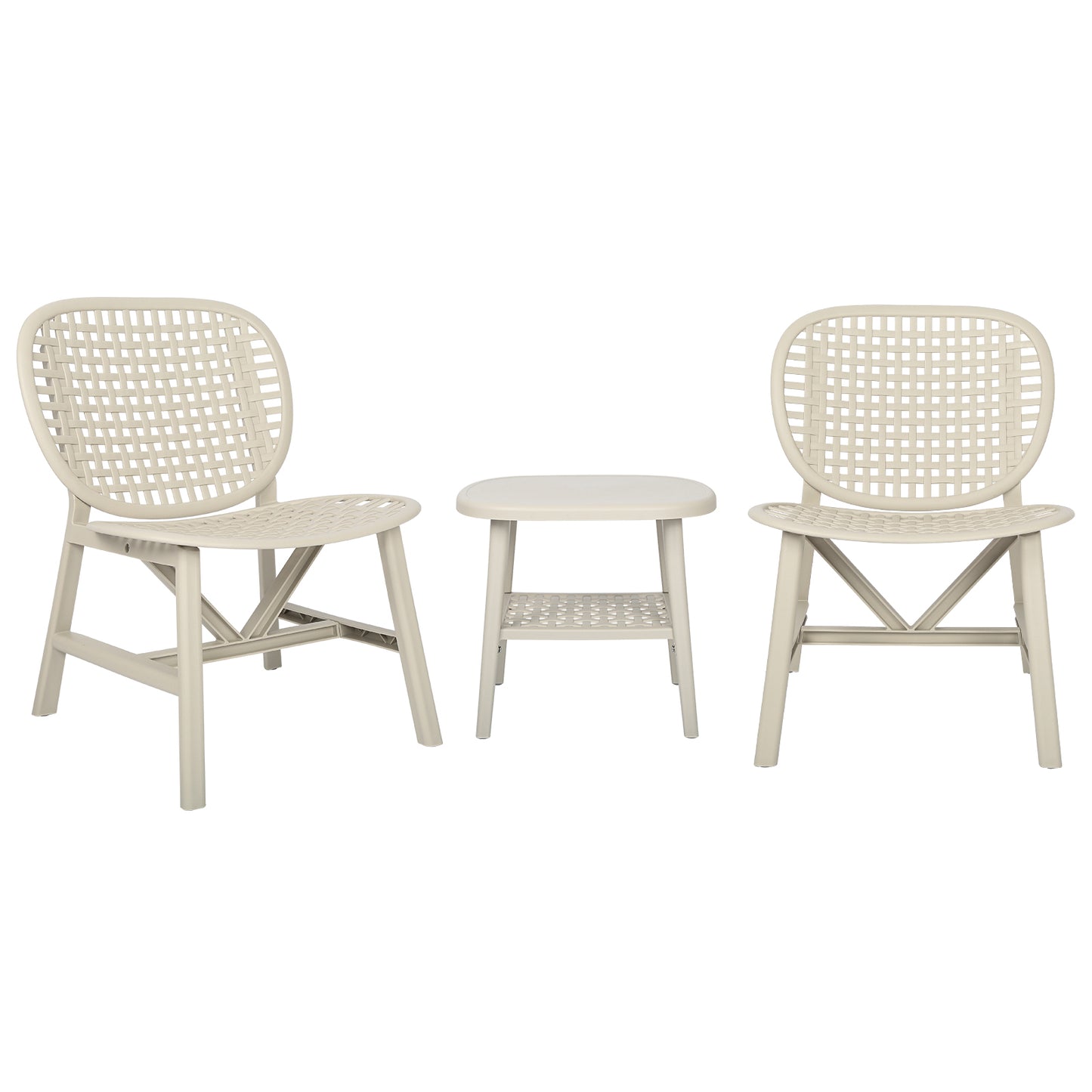 3pcs Hollow Design Retro Patio Table Chair Set for Balcony