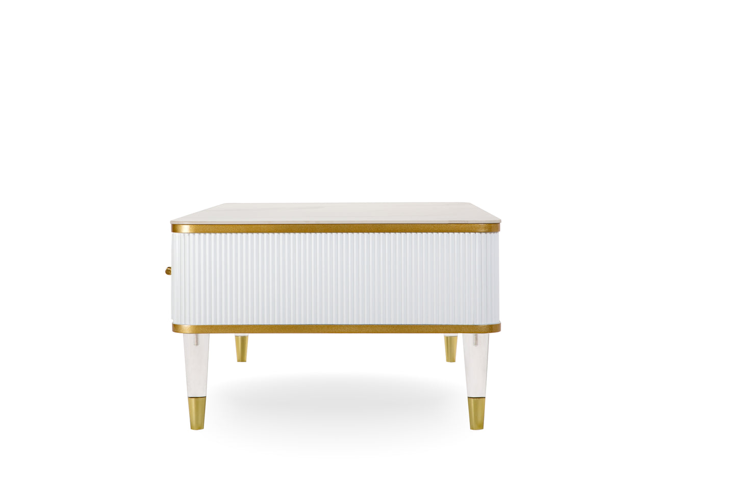 Modern White/Gold tone Coffee Table