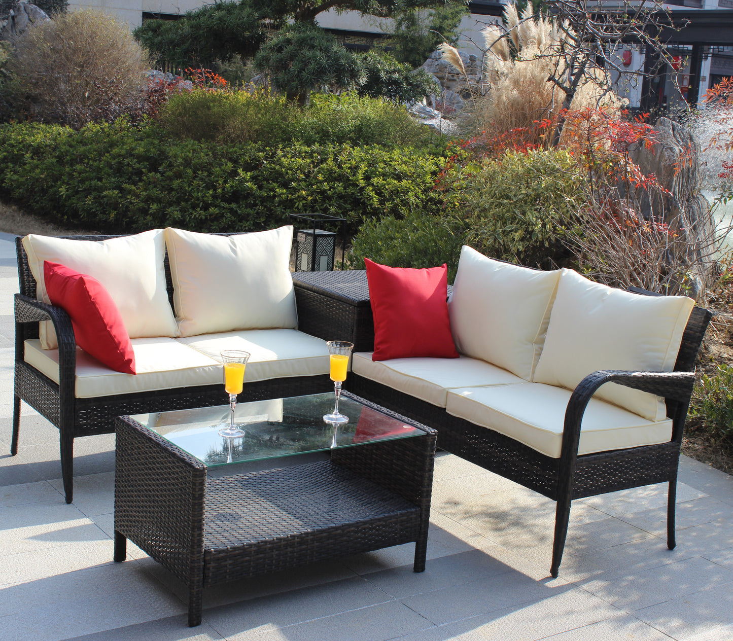 4pcs Rattan Patio Furniture Set