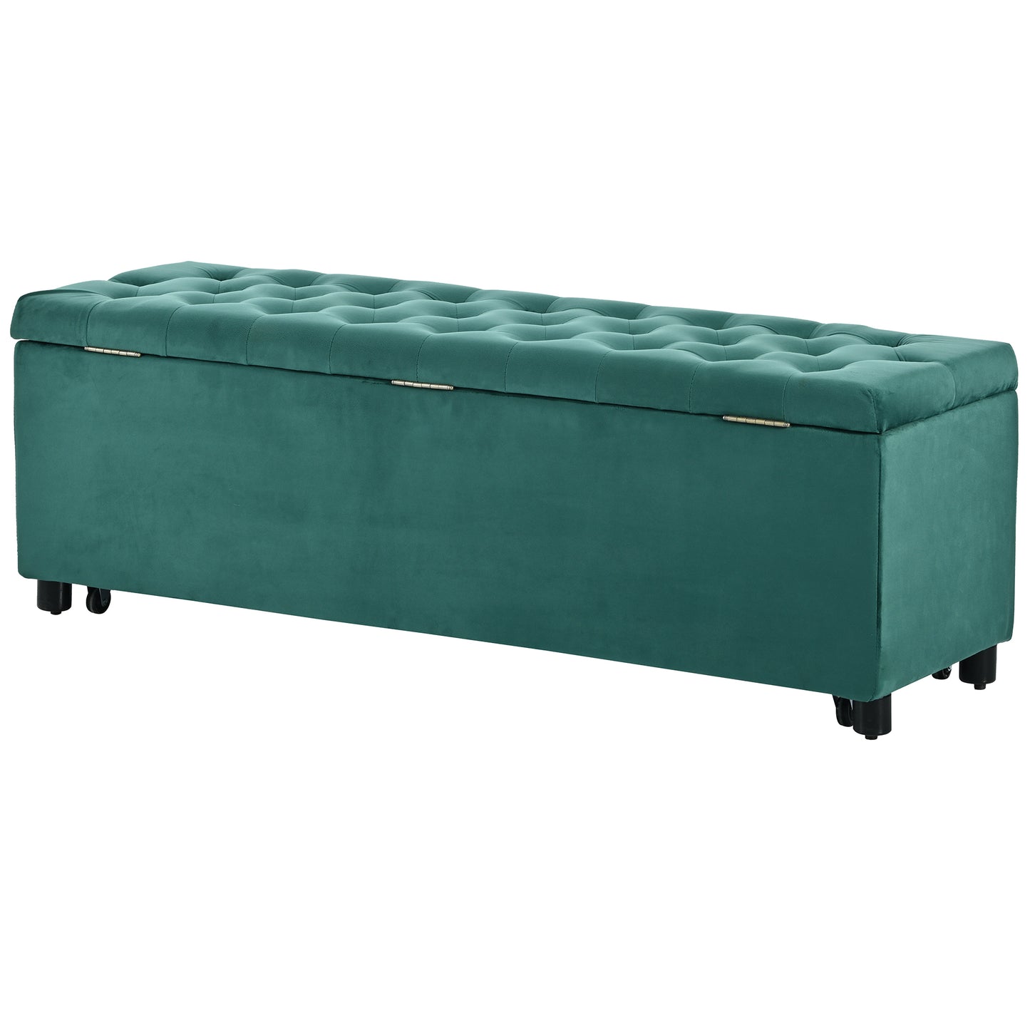 51.2" Button-Tufted Ottoman with Safety Close