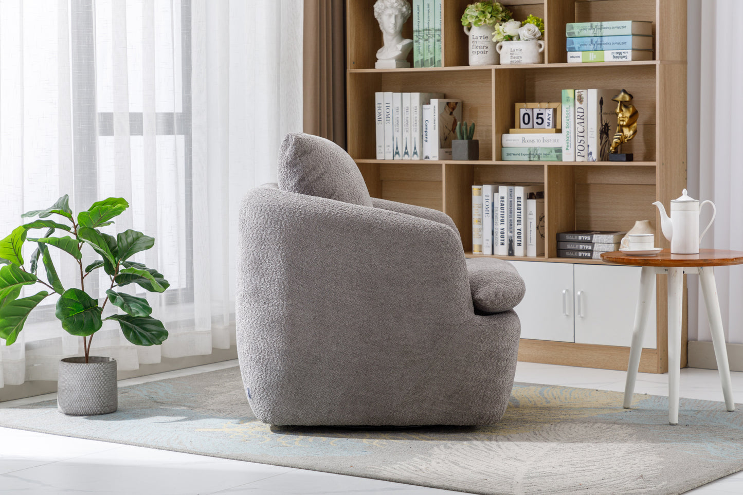 Swivel Barrel Chair, gray