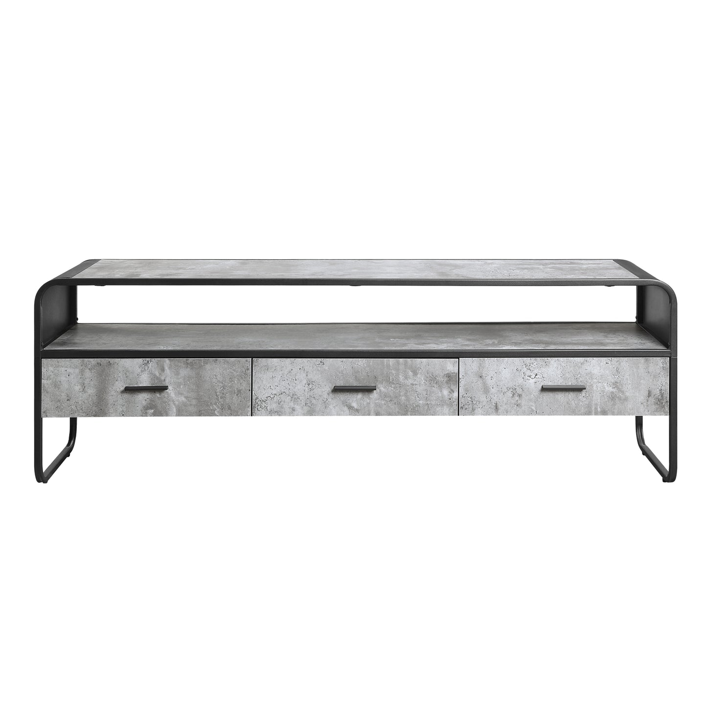 ACME Raziela TV Stand Concrete Gray & Black Finish