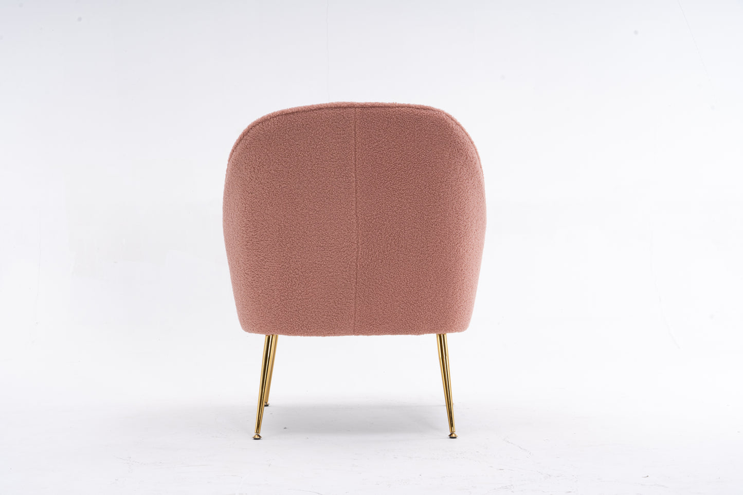 Teddy Fabric Pink Ergonomics Accent Chair