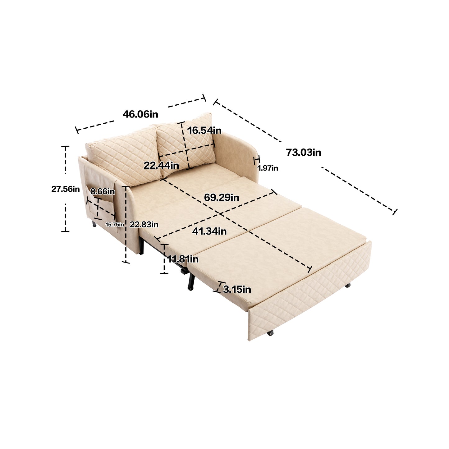 Convertible Sleeper Sofa Bed