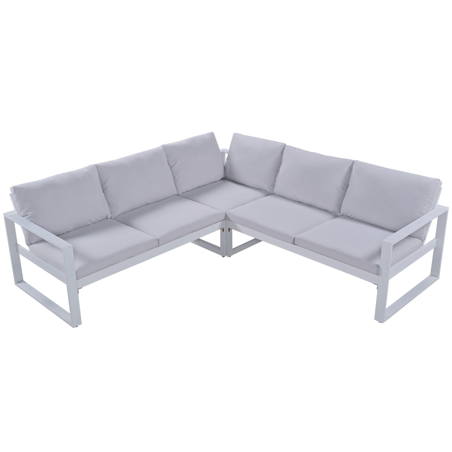 U_Style Industrial Style Outdoor Sofa Combination Set With 2 Love Sofa,1 Single Sofa,1 Table,2 Bench