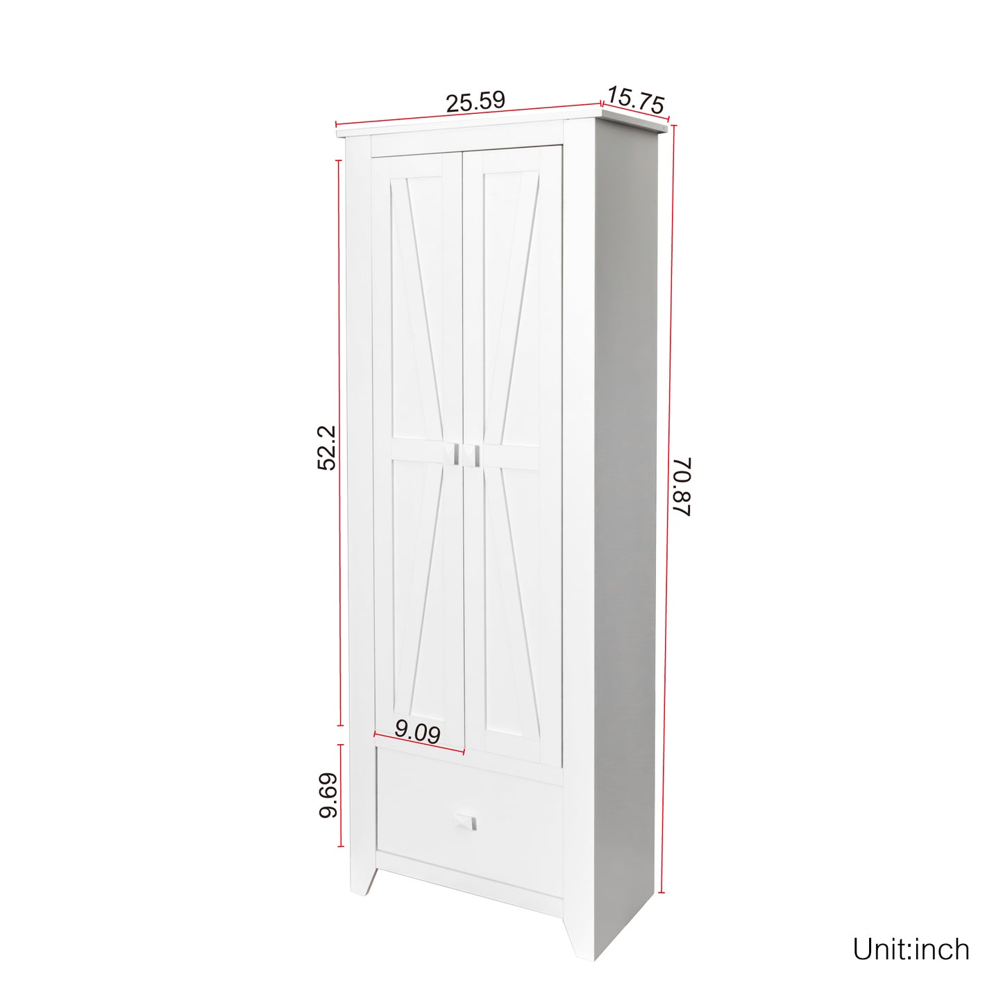 Home  Wide Storage Cabinet, 30",WHITE