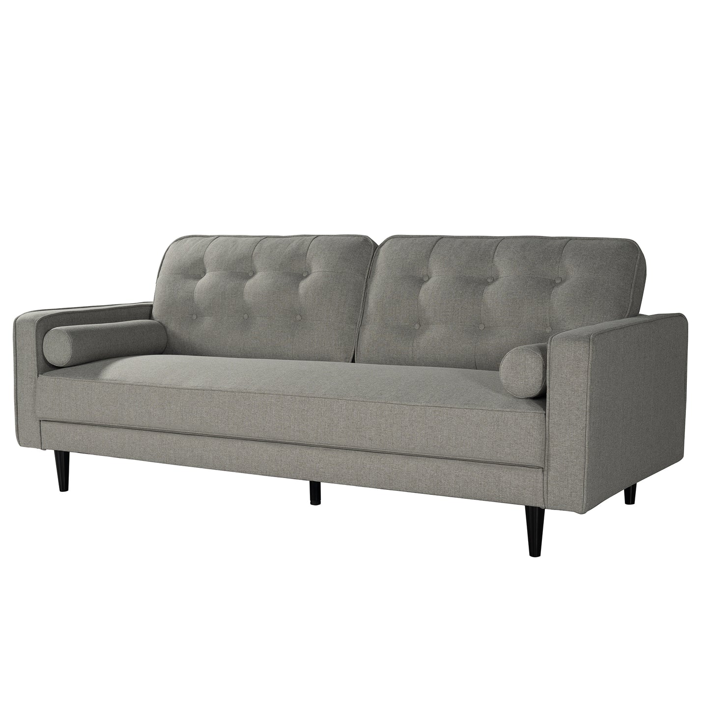 80" Wide Upholstered Sofa with Modern Fabric Sofa and Square Armrest