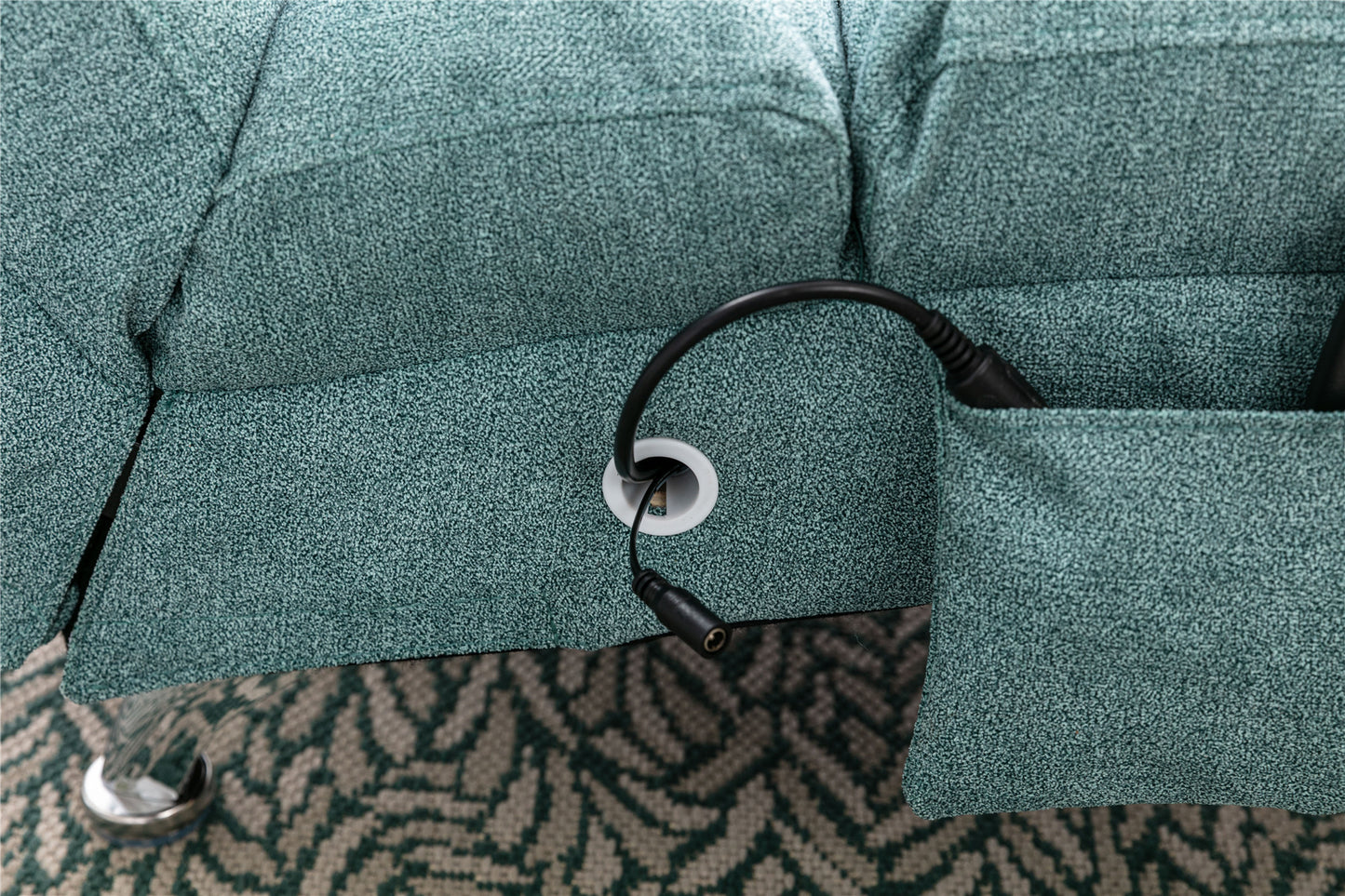 Linen Chaise Lounge Indoor Chair, teal