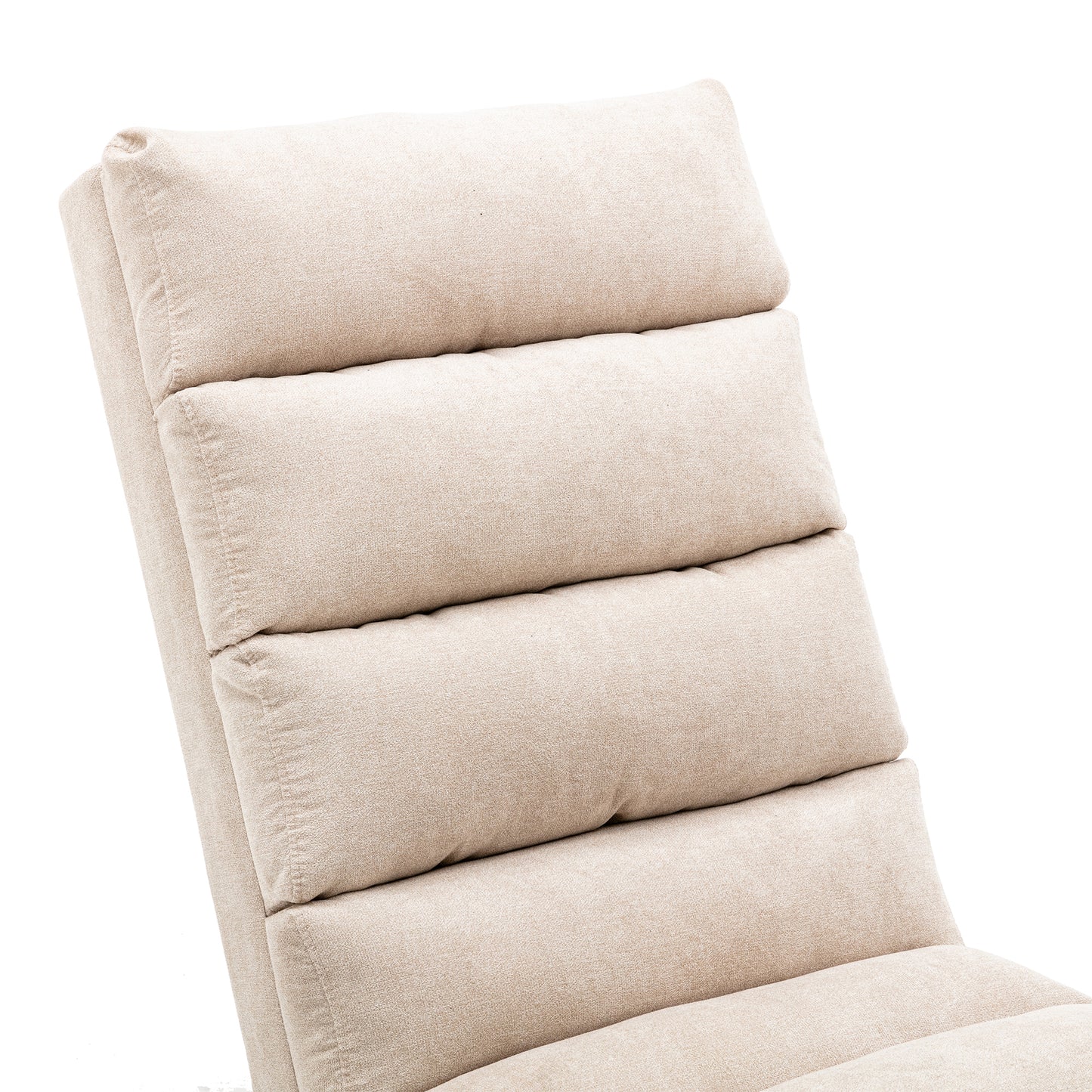 Linen Chaise Lounge Indoor Chair, beige