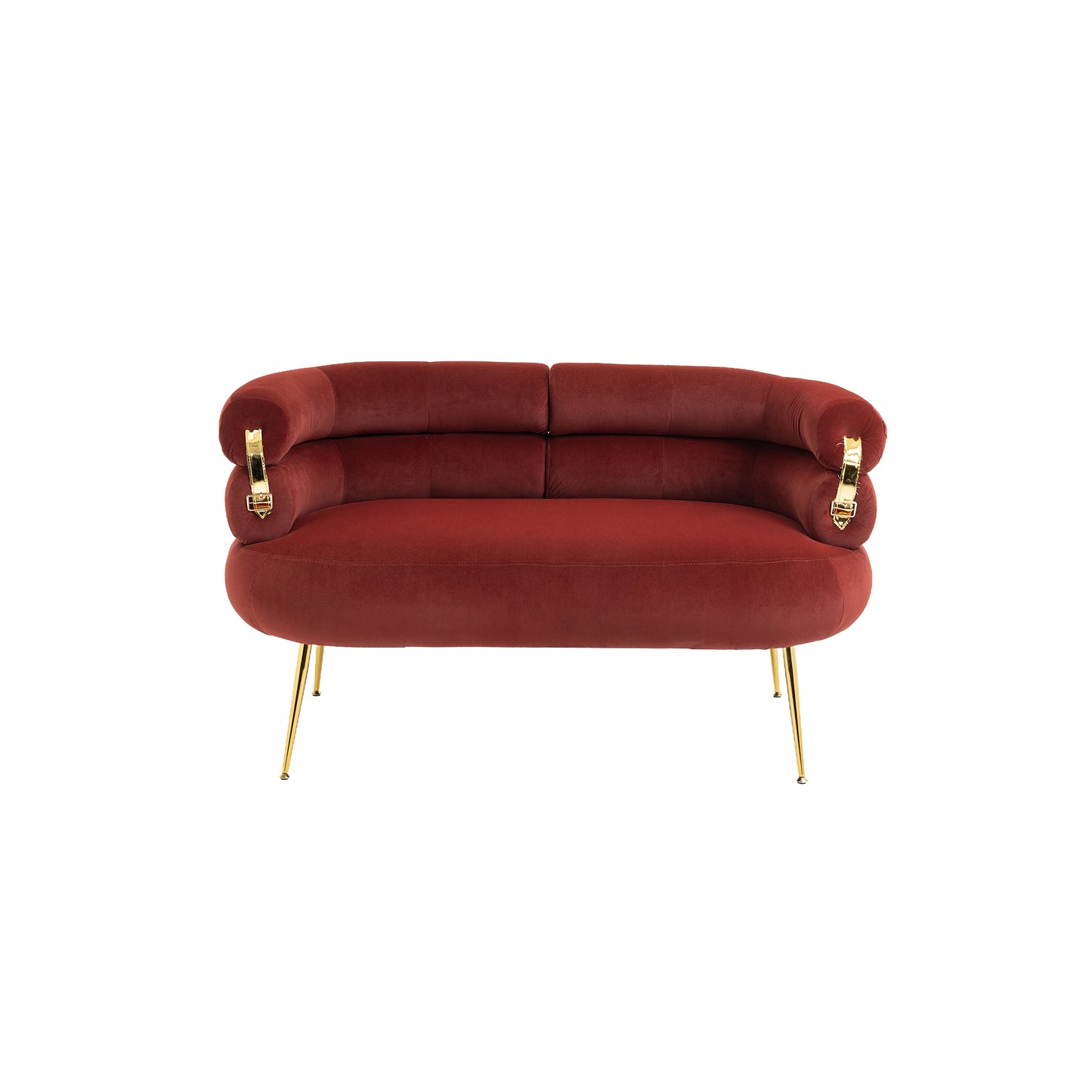 Accent Chair with Golden feet, red