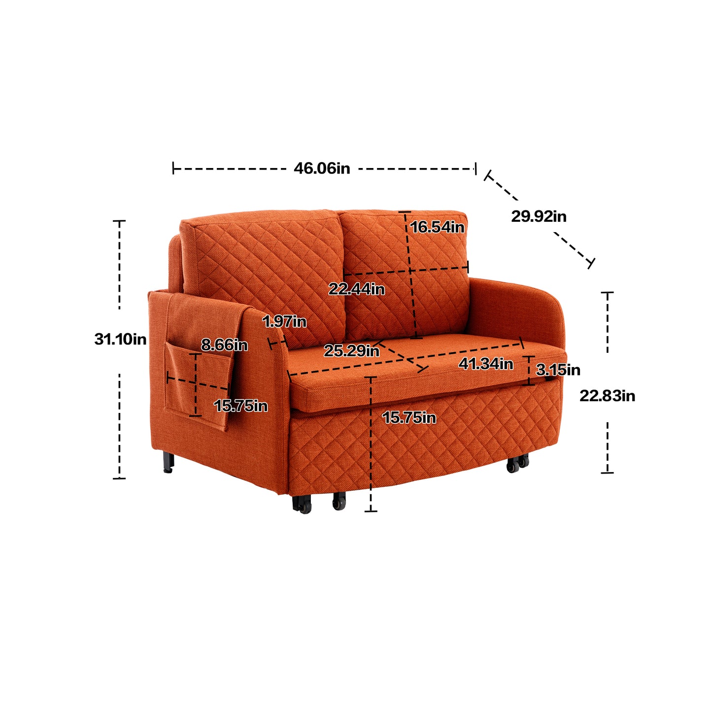 Coolmore Modern  Convertible Sleeper Sofa Bed