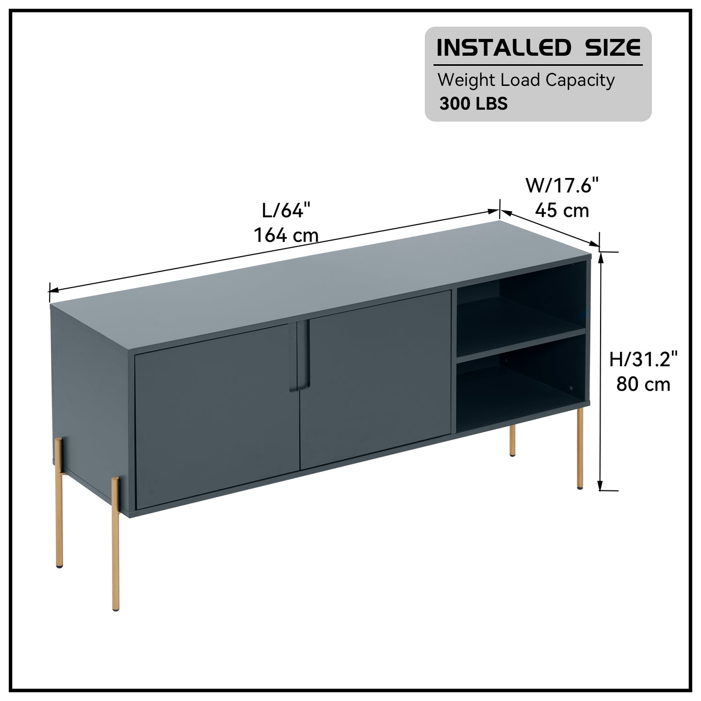 COMBO mid century Sideboard Buffet Table or TV Stand with storage for living room Kitchen