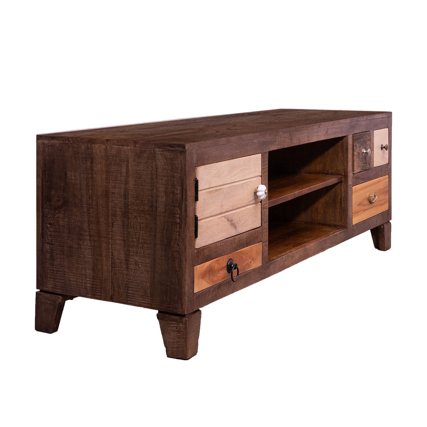 57" 4 Drawer Mango Wood Media Console Cabinet