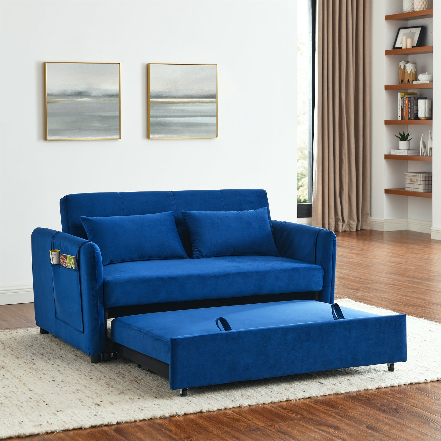 3-in-1 Versatile Velvet Double Convertible Sofa Bed