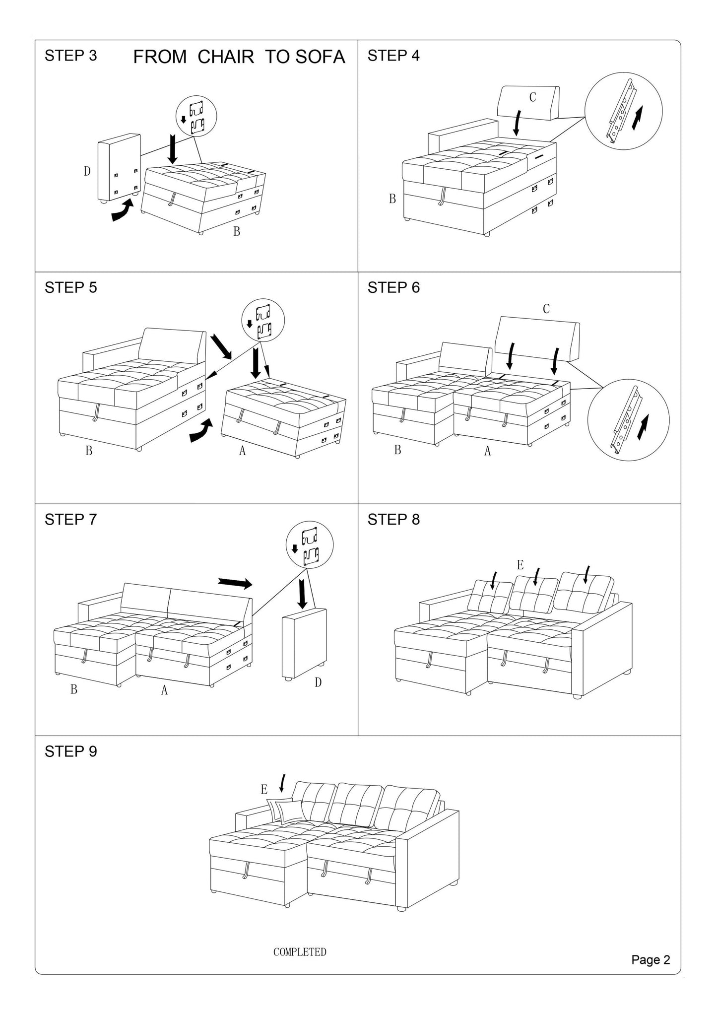 Espresso Convertible Sectional Pull Out Bed