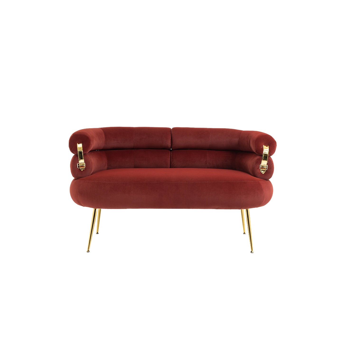 Accent Chair with Golden feet, red